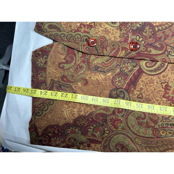 Vintage Y2K Paisley Two Piece Set Button Front Jacket And Midi Skirt Size Large - Picture 14 of 15